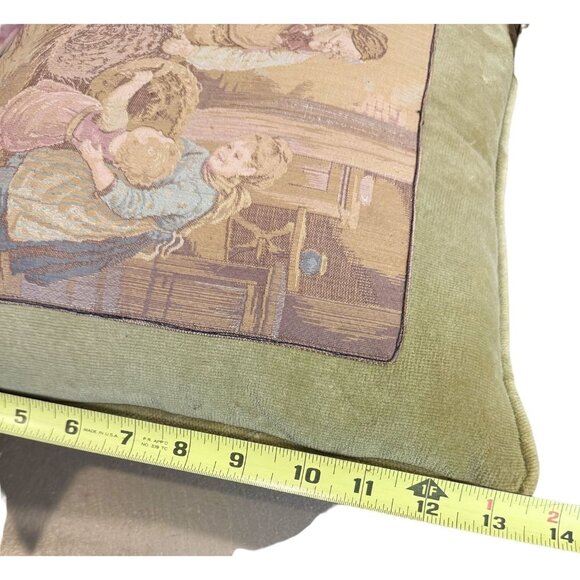 Vintage French Country Tapestry Throw Pillows Set of 3 Country Life Handmade - Picture 14 of 16